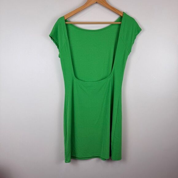 Free People Beach Rosalia Jersey Low Back Mini Dress Emerald Bay Medium - Picture 3 of 6